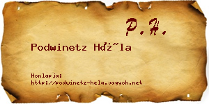 Podwinetz Héla névjegykártya